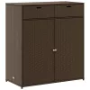  barna polyrattan kerti tárolószekrény 105 x 55 x 113 cm