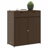  barna polyrattan kerti tárolószekrény 105 x 55 x 113 cm