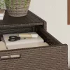  barna polyrattan kerti tárolószekrény 105 x 55 x 113 cm