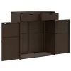  barna polyrattan kerti tárolószekrény 105 x 55 x 113 cm