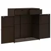  barna polyrattan kerti tárolószekrény 105 x 55 x 113 cm