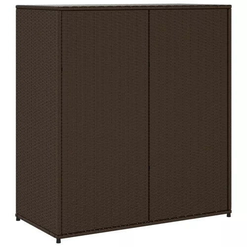  barna polyrattan kerti tárolószekrény 105 x 55 x 113 cm