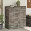  szürke polyrattan kerti tárolószekrény 105 x 55 x 113 cm