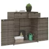  szürke polyrattan kerti tárolószekrény 105 x 55 x 113 cm