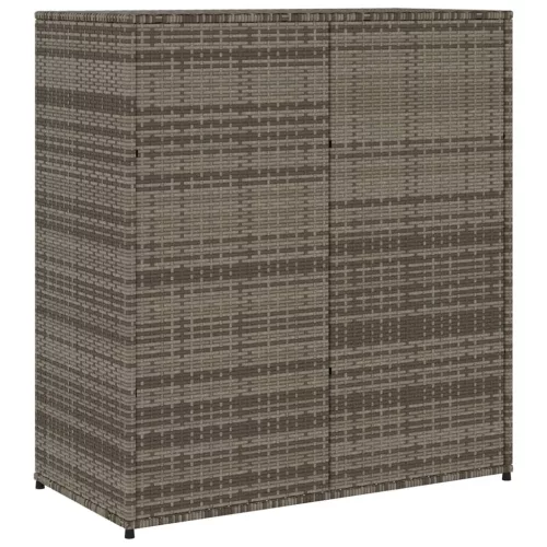  szürke polyrattan kerti tárolószekrény 105 x 55 x 113 cm