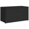  fekete polyrattan kerti tárolószekrény 110 x 55 x 60,5 cm