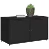  fekete polyrattan kerti tárolószekrény 110 x 55 x 60,5 cm