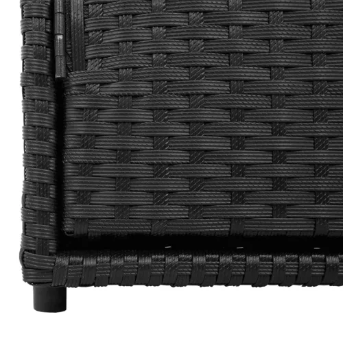  fekete polyrattan kerti tárolószekrény 110 x 55 x 60,5 cm