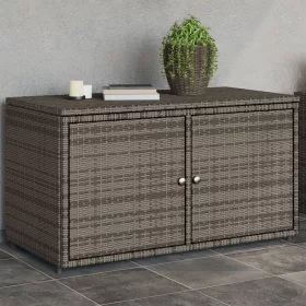    szürke polyrattan kerti tárolószekrény 110 x 55 x 60,5 cm