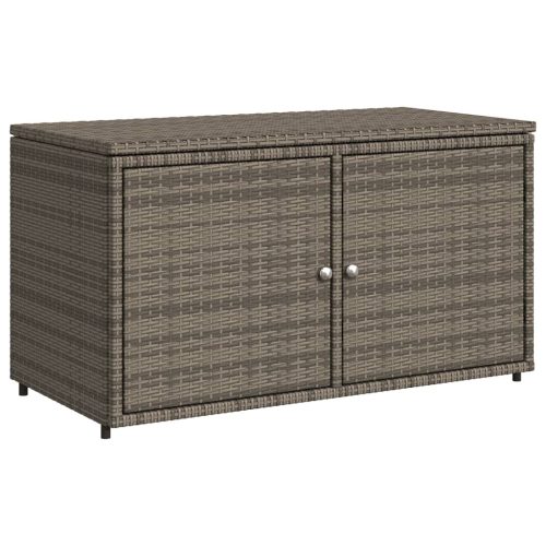  szürke polyrattan kerti tárolószekrény 110 x 55 x 60,5 cm