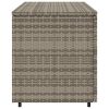  szürke polyrattan kerti tárolószekrény 110 x 55 x 60,5 cm