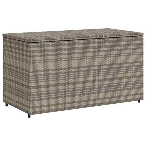  szürke polyrattan kerti tárolószekrény 110 x 55 x 60,5 cm