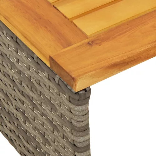  L-alakú szürke polyrattan kerti kanapé asztallal és párnákkal