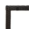  fekete polyrattan üveglapos kerti asztal 90 x 90 x 75 cm