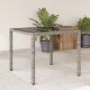  szürke polyrattan üveglapos kerti asztal 90 x 90 x 75 cm