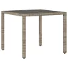  szürke polyrattan üveglapos kerti asztal 90 x 90 x 75 cm