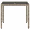  szürke polyrattan üveglapos kerti asztal 90 x 90 x 75 cm