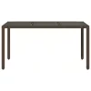  barna polyrattan üveglapos kerti asztal 150 x 90 x 75 cm