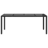  fekete polyrattan üveglapos kerti asztal 190 x 90 x 75 cm