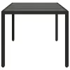  fekete polyrattan üveglapos kerti asztal 190 x 90 x 75 cm