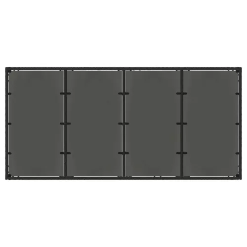  fekete polyrattan üveglapos kerti asztal 190 x 90 x 75 cm