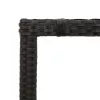  fekete polyrattan üveglapos kerti asztal 190 x 90 x 75 cm