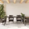  barna polyrattan üveglapos kerti asztal 190 x 90 x 75 cm
