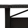  fekete polyrattan kerti asztal akácfa lappal 240 x 90 x 75 cm