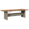  szürke polyrattan kerti asztal akácfa lappal 240 x 90 x 75 cm