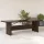  barna polyrattan üveglapos kerti asztal 240 x 90 x 75 cm
