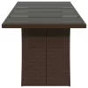  barna polyrattan üveglapos kerti asztal 240 x 90 x 75 cm