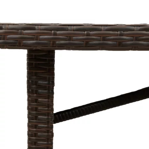  barna polyrattan üveglapos kerti asztal 240 x 90 x 75 cm