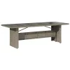  szürke polyrattan üveglapos kerti asztal 240 x 90 x 75 cm