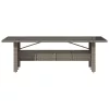  szürke polyrattan üveglapos kerti asztal 240 x 90 x 75 cm