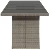  szürke polyrattan üveglapos kerti asztal 240 x 90 x 75 cm