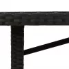  fekete polyrattan kerti asztal akácfa lappal 190 x 80 x 75 cm