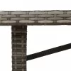  szürke polyrattan kerti asztal akácfa lappal 190 x 80 x 75 cm