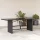  fekete polyrattan üveglapos kerti asztal 190 x 80 x 75 cm