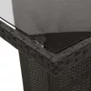  fekete polyrattan üveglapos kerti asztal 190 x 80 x 75 cm