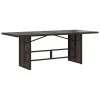  barna polyrattan üveglapos kerti asztal 190x80x75 cm