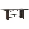  barna polyrattan üveglapos kerti asztal 190x80x75 cm