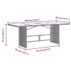  barna polyrattan üveglapos kerti asztal 190x80x75 cm