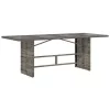  szürke polyrattan üveglapos kerti asztal 190 x 80 x 75 cm
