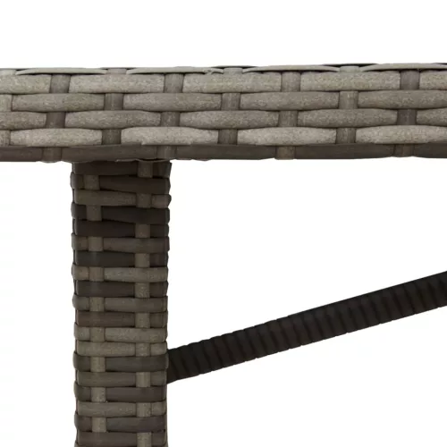  szürke polyrattan üveglapos kerti asztal 190 x 80 x 75 cm