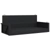  fekete polyrattan hintapad 119 x 56 x 48 cm