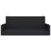  fekete polyrattan hintapad 119 x 56 x 48 cm