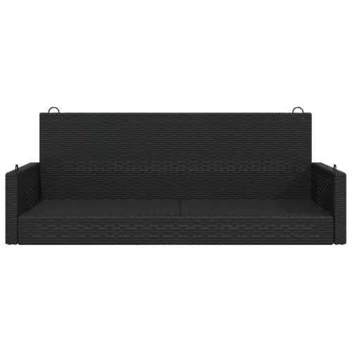  fekete polyrattan hintapad 119 x 56 x 48 cm