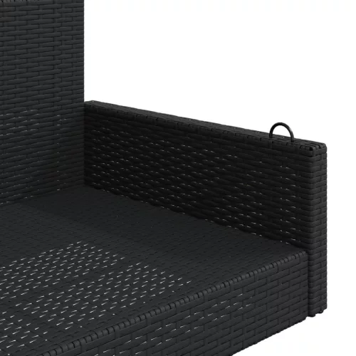 fekete polyrattan hintapad 119 x 56 x 48 cm