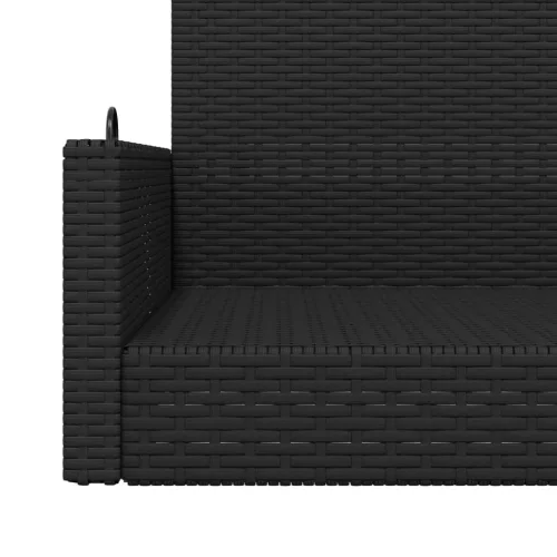  fekete polyrattan hintapad 119 x 56 x 48 cm