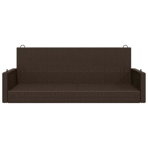  barna polyrattan hintapad 119 x 56 x 48 cm